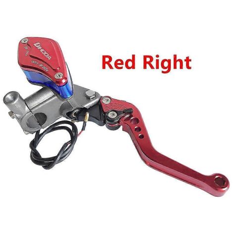 Maître-cylindre de frein et d'embrayage universel 22 mm (7/8") pour motos 50 à 300 cm³ - Rouge (côté droit) (1/5)