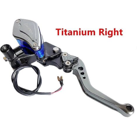 1 pièce - Maître-cylindre de frein et d'embrayage hydraulique pour guidon de moto 22 mm (7/8") - Compatible Yamaha, Kawasaki, Suzuki et Honda - Titane (côté droit) (1/5)