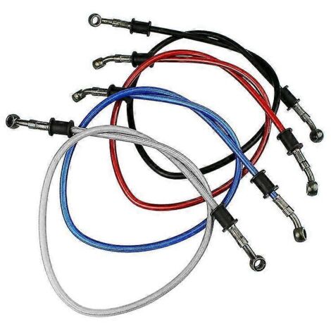 Durite de frein tressée en acier inoxydable pour moto et quad, 60 à 200 cm - Noir - 90 cm (1/5)