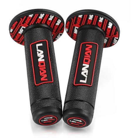 Poignées de guidon et leviers de frein et d'embrayage pivotants pour moto tout-terrain Suzuki DRZ400SM (2000-2017) - Rouge (1/5)