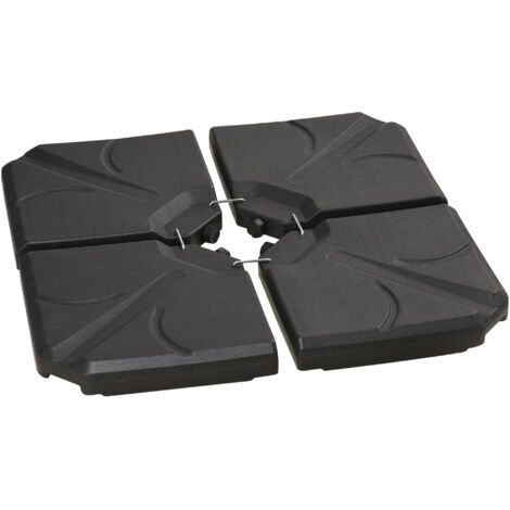 Lot de 4 pieds de parasol, supports de lestage carrés en polyéthylène pour parasol déporté, poids stabilisateur pour base de parasol extérieur. (1/5)