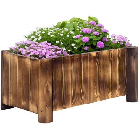 Pot de fleurs pour balcon et terrasse en bois de sapin traité 70cm