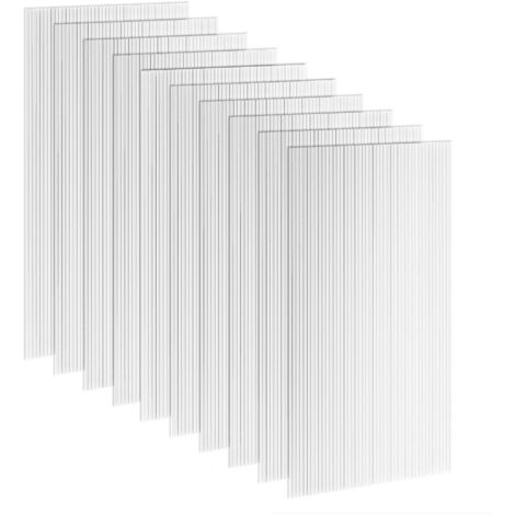 Panneau Alvéolaire Polycarbonate 4mm UV – 10 Plaques Double Paroi pour Serre – Résistant Chocs & Intempéries – Transparent 120x60 cm – Isolation Jardin