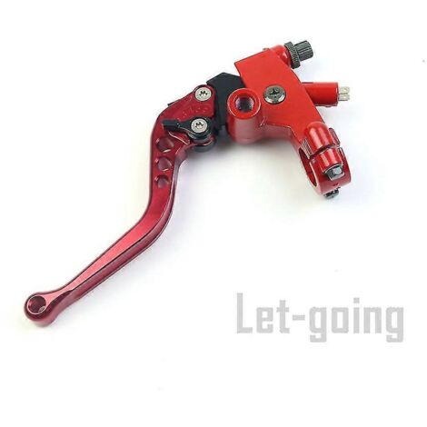 Câble d'embrayage à tambour rouge, levier de frein, maître-cylindre universel pour moto, scooter, moto tout-terrain, pitbike, MSX125, Z125 - Embrayage gauche (22 mm). (1/5)