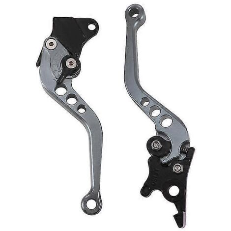 Poignées de frein et d'embrayage de moto en alliage CNC de haute qualité (lot de 2), compatibles avec la modification de motos - Gris (1/5)