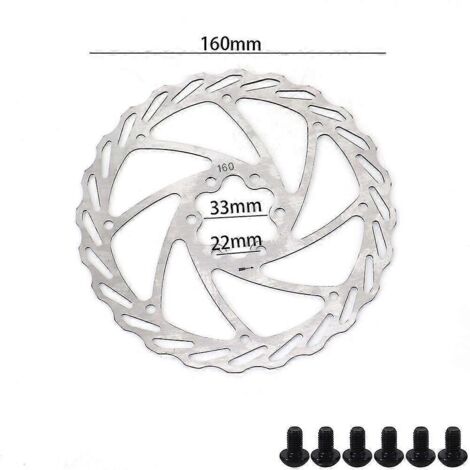 Disque de frein 3 ou 6 trous, 160 mm, pour trottinette électrique - Modèle G (avec vis) - Accessoires pour trottinette électrique (1/5)