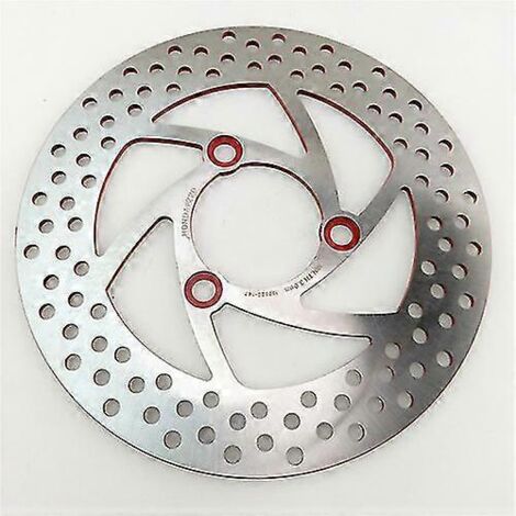 Disque de frein 220 mm pour moto, 3 trous, acier inoxydable, avant et arrière, compatible scooter, moto sportive, moto tout-terrain, quad et pitbike. (1/5)