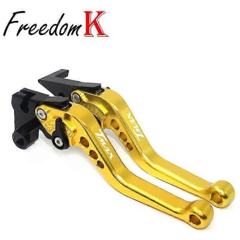 Leviers de frein et d'embrayage courts (dorés) pour Yamaha T-Max 530 DX, T-Max 530 SX (2012-2019), T-Max 500, T-Max 500 (2008-2011) et T-Max 560 (2020-2021). (1/5)