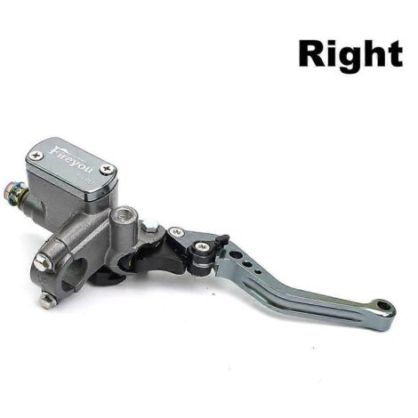 Maître-cylindre de frein et d'embrayage hydraulique 22 mm pour motos Honda, Yamaha, Kawasaki, Suzuki, motocross, Vespa et pit bikes (côté droit, gris) - (1/5)