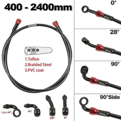 Durite de frein pour moto, quad et dirt bike, tressée en acier renforcé, pour freins, embrayage et embrayage, universelle, pour scooter, quad et moto - 1900 mm (1/5)