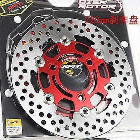 Disques de frein universels 20057 mm / 22070 mm / 26060 mm pour motos/scooters/motos sportives, disques de frein usinés CNC pour Yamaha, Honda, Suzuki, KTM - Style A 220, rouge (1/5)