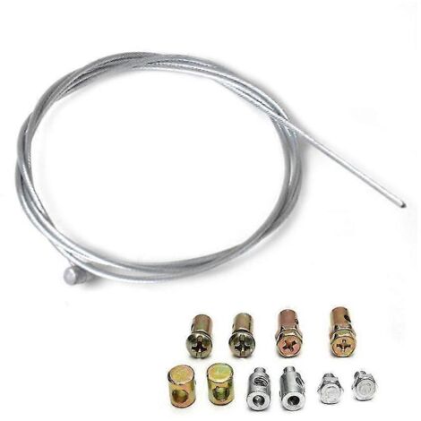 1 kit de réparation universel de câble d'accélérateur, d'embrayage et de frein d'urgence pour moto (100 cm) compatible Yamaha, Suzuki, Kawasaki et Honda. (1/5)