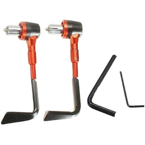 1 paire de protège-mains de guidon de moto 7/8 pouce (22 mm) avec levier de frein et d'embrayage - Accessoires - Modèle 2022 - Orange (1/5)