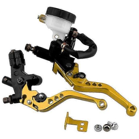 Maître-cylindre de frein avant et d'embrayage CNC 7/8 22 mm, leviers de frein à main en alliage d'aluminium pour moto - Or (1/5)