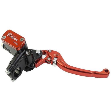 Levier CNC pour moto, maître-cylindre de frein à piston de 14 mm, pompe d'embrayage hydraulique pour scooter Vespa Yamaha MXS125 - Orange droit (1/5)