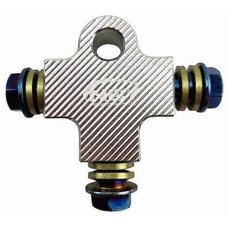 Raccord de durite de frein moto CNC 3D, connecteur à trois voies, vis banjo M101,25 mm pour système de freinage double Honda, Yamaha, Kawasaki - argent (1/5)