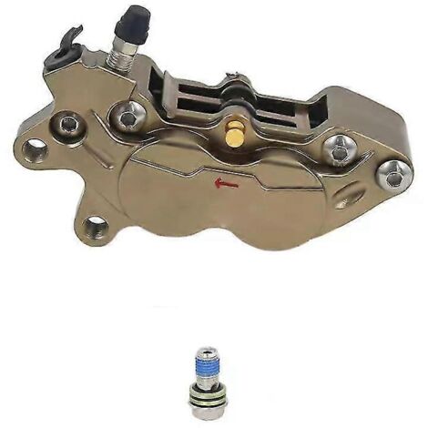 Étrier de frein axial universel pour moto, fixation 40 mm, 4 pistons, compatible Honda, Yamaha, Kawasaki et Suzuki - Bronze, gauche (1/5)