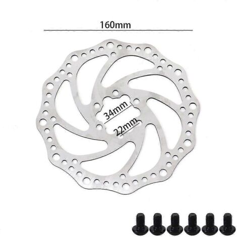 Disque de frein 3 ou 6 trous, 160 mm, pour trottinette électrique - Accessoire idéal (style F) - Disponible en plusieurs modèles (3 et 6 trous). (1/5)