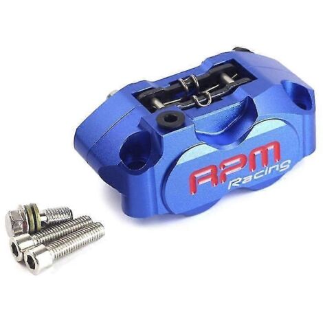 Étrier de frein à disque pour moto, 200 mm/220 mm, avant/arrière, 4 pistons, montage radial, vitesse de rotation de 82 mm, pour scooter - Bleu (1/5)