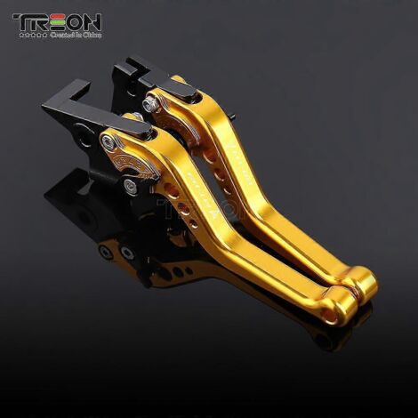 Leviers de frein et d'embrayage courts pour moto Yamaha MT07/MT09 (2013-2020) - Accessoires MT-07/MT-09/Tracer - Poignées CNC - MT09 GD BK (1/5)
