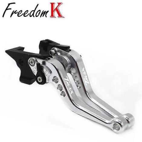 Leviers de frein et d'embrayage courts argentés pour Yamaha T-Max 530 DX, T-Max 530 SX (2012-2019), T-Max 500, T-Max 500 (2008-2011) et T-Max 560 (2020-2021). (1/5)