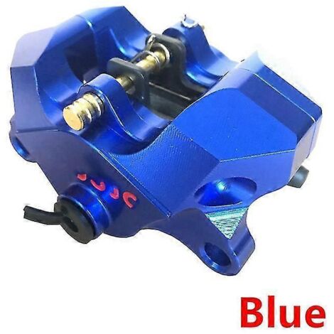 Étrier de frein arrière chromé/dur à l'oxygène pour motos, avec plaquettes, fixation 84 mm, compatible Ducati, Honda, Yamaha et Kawasaki (bleu). (1/5)