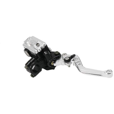 Levier de maître-cylindre de frein et d'embrayage hydraulique Alconstar 7/8" pour motos Harley, Honda, Yamaha, Kawasaki et Suzuki - argent droit (1/5)