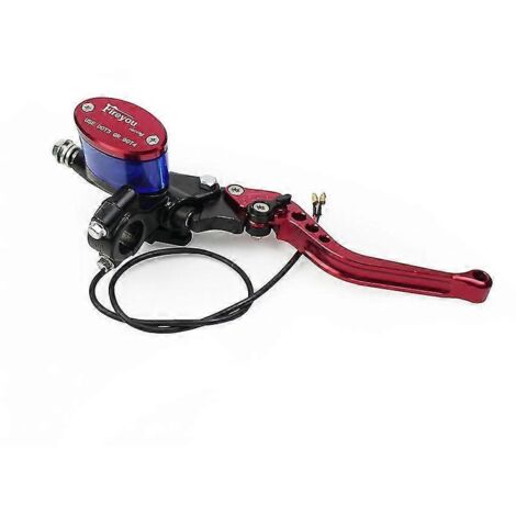 Maître-cylindre de frein de moto, rétroviseur, siège, levier d'embrayage hydraulique, universel, noir, pompe d'embrayage de frein à disque, levier réglable, barre rouge, droite (1/5)