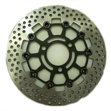 Disque de frein flottant universel en aluminium CNC 3 trous 260 x 70 mm pour moto Yamaha BWS WiSP - noir (1/5)