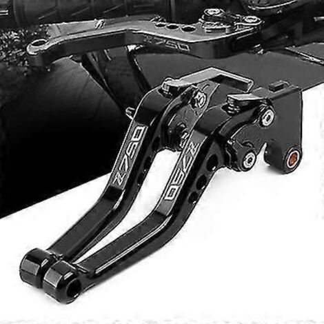 Leviers de frein et d'embrayage courts CNC avec logo Z750 (2007-2012) - Accessoires moto Kawasaki Z750 - Noir (1/5)