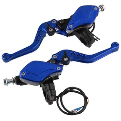 Paire de maîtres-cylindres de frein hydrauliques doubles pour moto, 22 mm, 50 à 300 cm³ - Bleu (1/5)