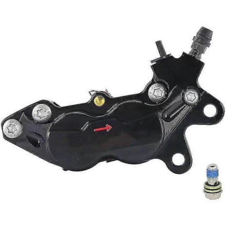 Étrier de frein axial universel pour moto, fixation 40 mm, 4 pistons, compatible Honda, Yamaha, Kawasaki et Suzuki - Noir, côté droit (1/5)