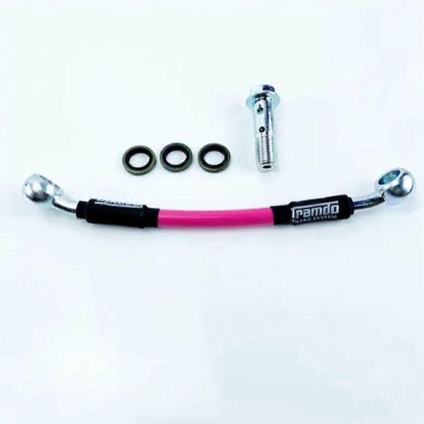 Support adaptateur d'étrier de frein arrière de moto pour frein double RPM 84 mm pour scooter électrique RSZ M3 NIU N1S/UQI/U+B Refit - vis rose pour tube d'huile (1/5)