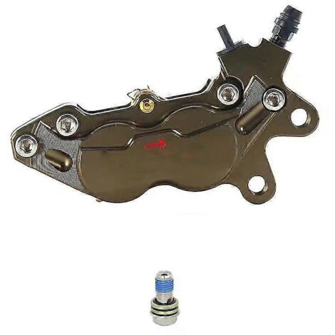 Étrier de frein axial universel pour moto, fixation 40 mm, 4 pistons, compatible Honda, Yamaha, Kawasaki et Suzuki (bronze, droit). (1/5)