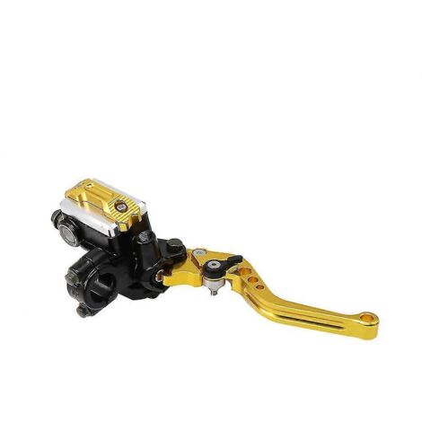 Levier de réservoir de maître-cylindre de frein et d'embrayage hydraulique Alconstar 7/8" pour motos Harley, Honda, Yamaha, Kawasaki et Suzuki - doré (à droite) (1/5)