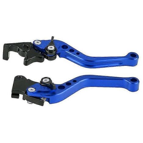 Poignées de frein et d'embrayage universelles en alliage, usinées CNC, pour moto (1 paire) - Bleu (1/5)
