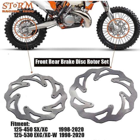 Kit de disques de frein avant et arrière pour moto KTM SX, SXC, SXF, EXC, EXCF, XC-F, XCW Supermoto 125, 250, 300, 350, 450 et 500 (1998-2020) - avant (1/5)