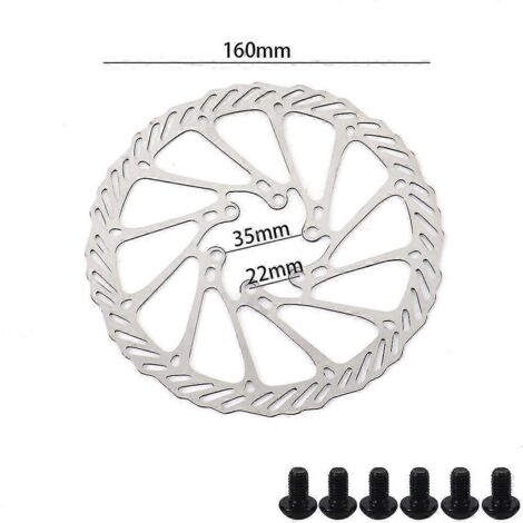 Disque de frein 3 ou 6 trous, 160 mm, pour trottinette électrique - Modèle A - Accessoires inclus (1/5)