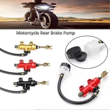 Pompe de frein arrière pour moto, pompe de frein hydraulique à pied arrière pour moto, maître-cylindre de frein arrière modifié, pièces détachées pour moto - Noir (1/5)