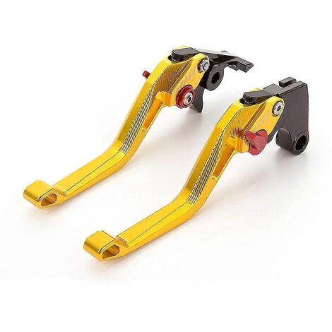 Levier de frein et d'embrayage 3D en aluminium CNC réglable pour moto Aprilia RS660/Tuono 660 (2020-2022) - Court, couleur or (1/5)