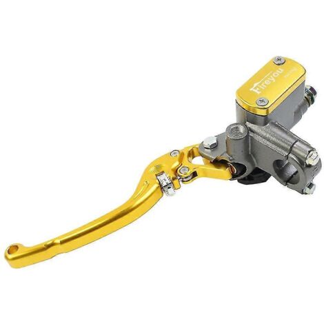 Maître-cylindre de frein, levier d'embrayage, pompe hydraulique pour moto de course et de route Yamaha, Kawasaki, Suzuki, rouge, frein avant gauche doré (1/5)
