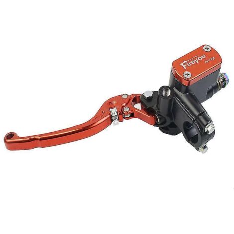 Levier CNC pour moto, piston de 14 mm, maître-cylindre de frein, pompe d'embrayage hydraulique pour scooter Vespa Yamaha MXS125 - Orange gauche (1/5)