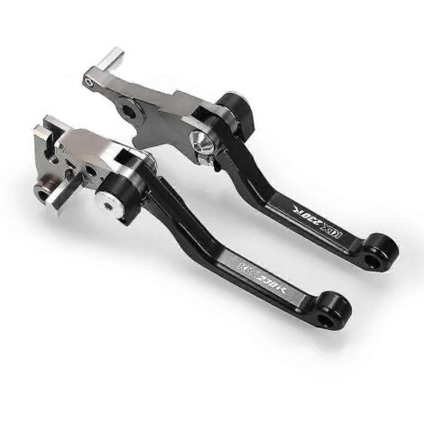 Leviers de frein et d'embrayage Pivot CNC pour Kawasaki KLX230R (2020-2021) - Accessoires moto tout-terrain et pit bike - Poignées de frein - Paire - Noir (1/5)
