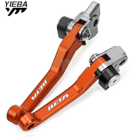 Leviers de frein et d'embrayage Pivot pour Beta 250 300 350 390 430 480 RR 2T 4T (2013-2021-2022) - Accessoires moto tout-terrain - Poignées de guidon - Paire orange (1/5)