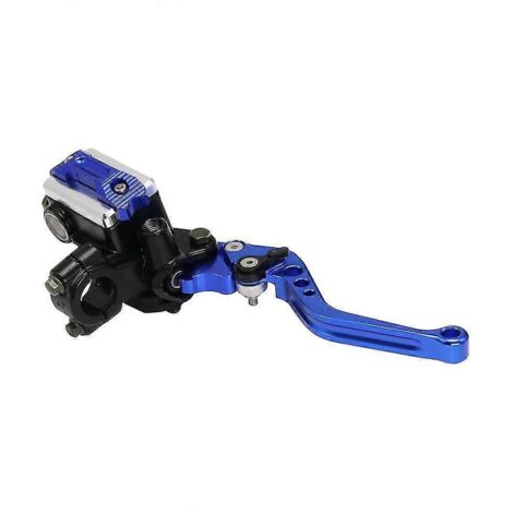 Levier de réservoir de maître-cylindre de frein et d'embrayage hydraulique Alconstar 7/8" pour motos Harley, Honda, Yamaha, Kawasaki et Suzuki - bleu droit (1/5)