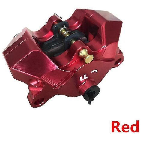 Étrier de frein arrière chromé/dur à l'oxygène pour motos, avec plaquettes, fixation 84 mm, compatible Ducati, Honda, Yamaha et Kawasaki (rouge). (1/5)