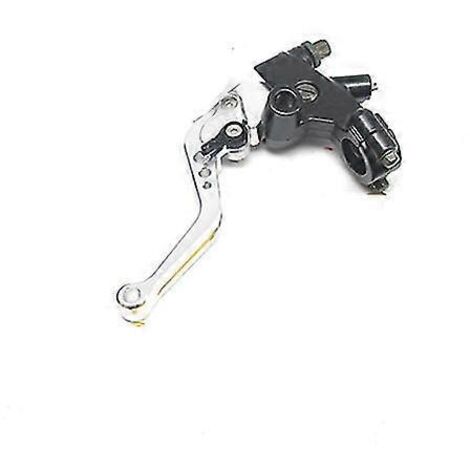 Levier de maître-cylindre de frein et d'embrayage hydraulique Alconstar 7/8" pour motos Harley, Honda, Yamaha, Kawasaki et Suzuki - argenté, côté gauche (1/5)