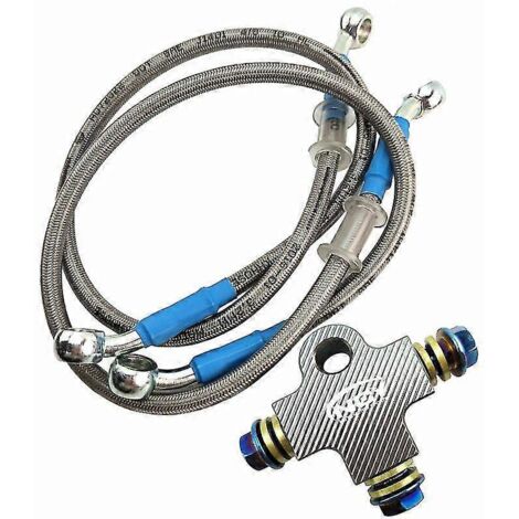 Raccord de durite de frein moto CNC 3D, connecteur à trois voies, vis banjo M101,25 mm pour système de freinage double Honda, Yamaha, Kawasaki - kits gris (1/5)
