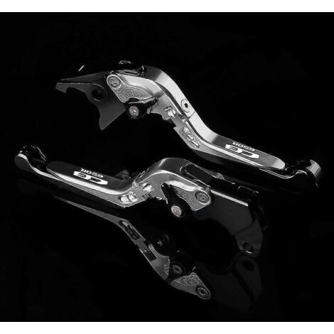 Poignées réglables pour moto Honda CB650R (2019-2021) : leviers de frein et d'embrayage courts et longs – Argent et noir (1/5)