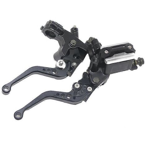 Levier de maître-cylindre de frein et d'embrayage hydraulique Alconstar 7/8" pour motos Harley, Honda, Yamaha, Kawasaki et Suzuki - kit noir (1/5)